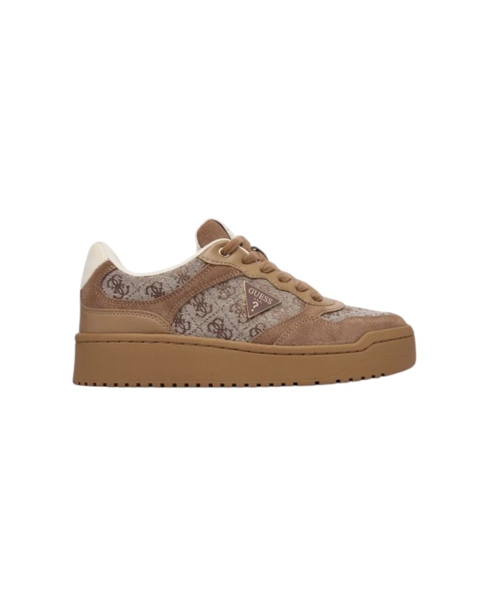 Sneakers Donna Guess Miram 16 4 G Logo Mesh Suede Taupe Beige