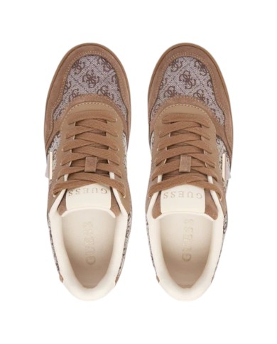 Sneakers Donna Guess Miram 16 4 G Logo Mesh Suede Taupe Beige