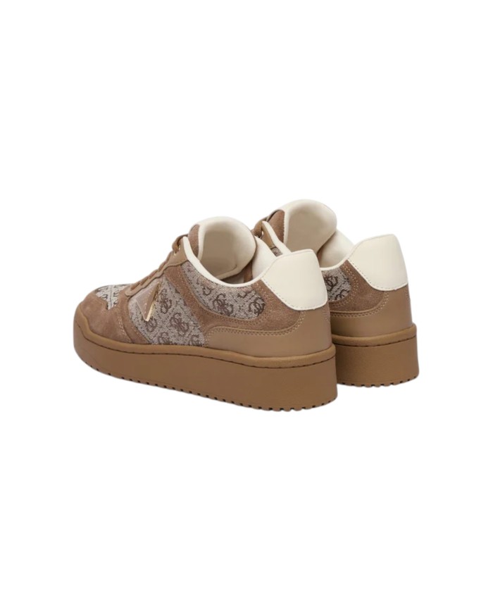 Sneakers Donna Guess Miram 16 4 G Logo Mesh Suede Taupe Beige