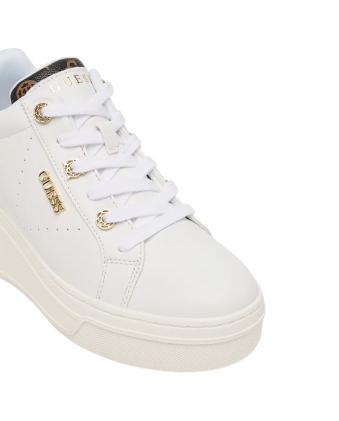 Sneakers Donna Guess Roazy Con Zeppa Leather White