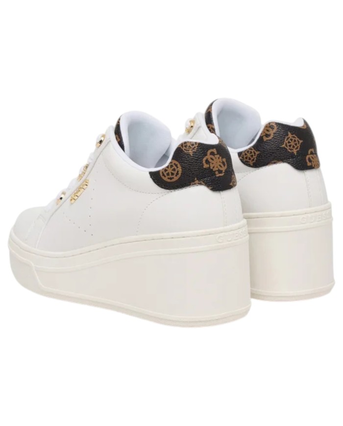 Sneakers Donna Guess Roazy Con Zeppa Leather White