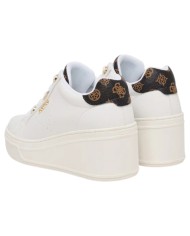 Sneakers Donna Guess Roazy Con Zeppa Leather White