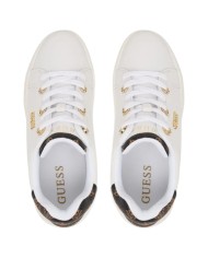 Sneakers Donna Guess Roazy Con Zeppa Leather White