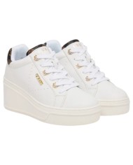 Sneakers Donna Guess Roazy Con Zeppa Leather White