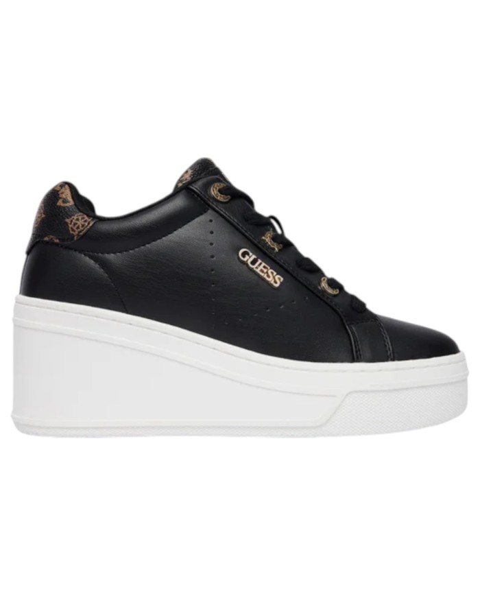 Sneakers Donna Guess Roazy Con Zeppa Leather Black