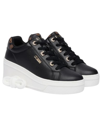 Sneakers Donna Guess Roazy Con Zeppa Leather Black