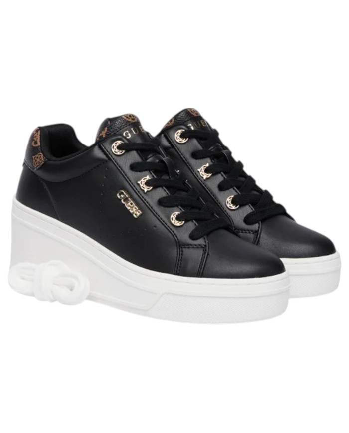 Sneakers Donna Guess Roazy Con Zeppa Leather Black