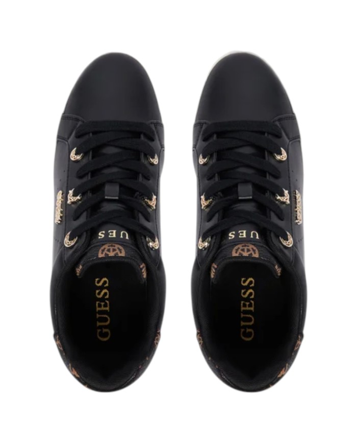 Sneakers Donna Guess Roazy Con Zeppa Leather Black