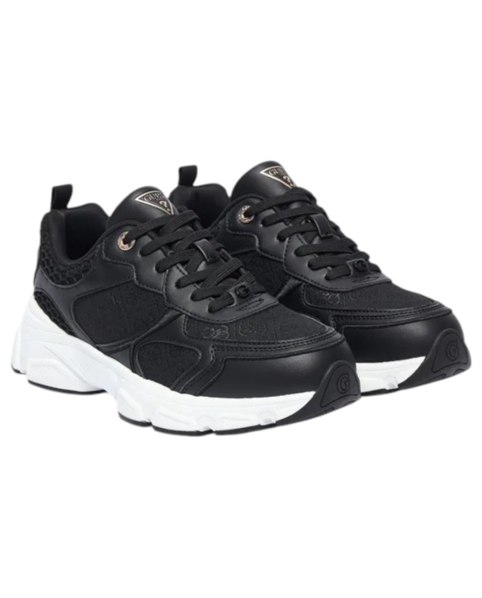 Sneakers Donna Guess Indye 4 G Logo Mesh Leather Black