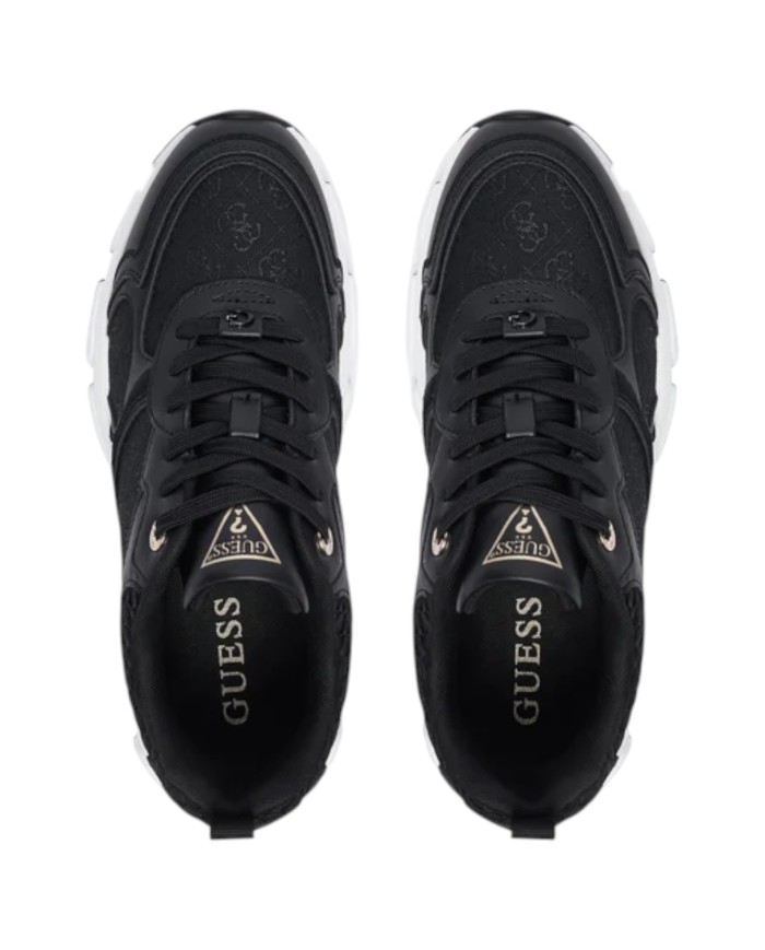 Sneakers Donna Guess Indye 4 G Logo Mesh Leather Black