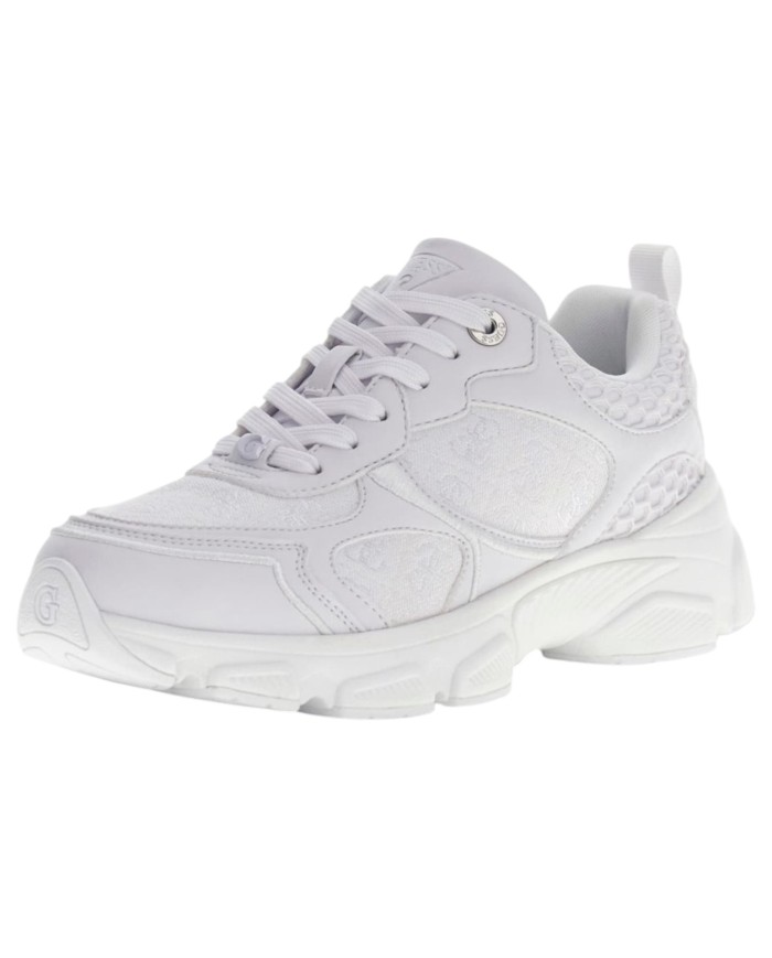 Sneakers Donna Guess Indye 4 G Logo Mesh Leather White