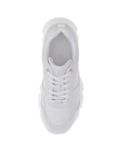 Sneakers Donna Guess Indye 4 G Logo Mesh Leather White
