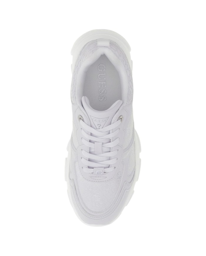 Sneakers Donna Guess Indye 4 G Logo Mesh Leather White