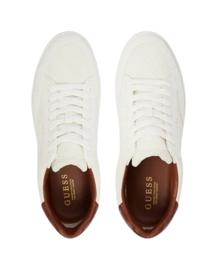 Sneakers Guess Uomo Yujen 4G Logo Leather White