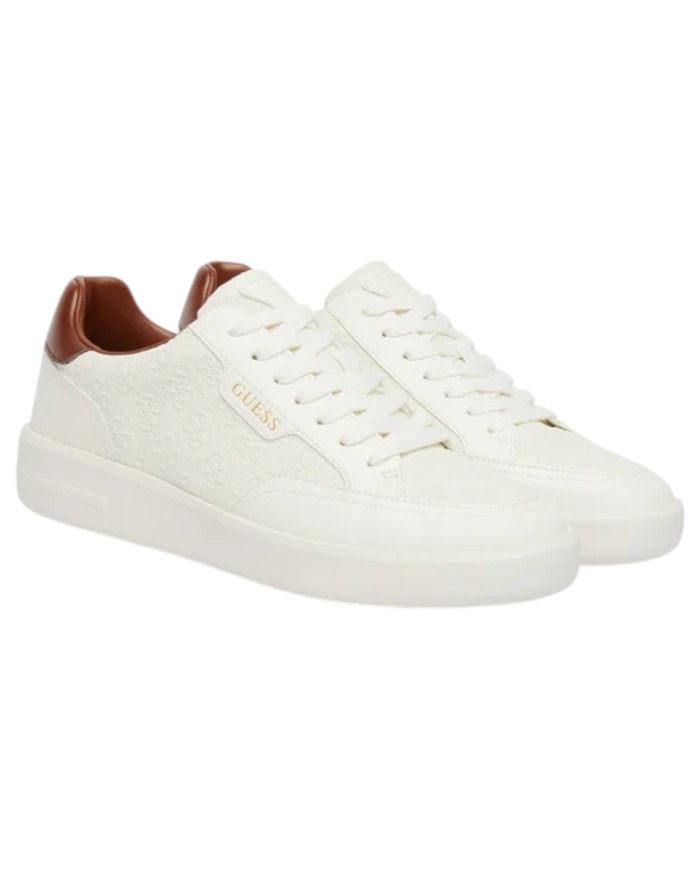 Sneakers Guess Uomo Yujen 4G Logo Leather White
