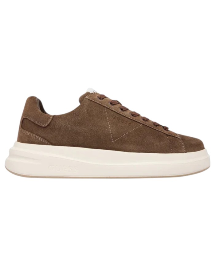 Sneakers Guess Uomo Elba Guess Logo Suede Brown