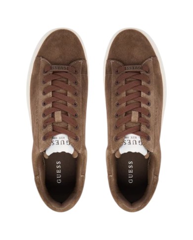 Sneakers Guess Uomo Elba Guess Logo Suede Brown