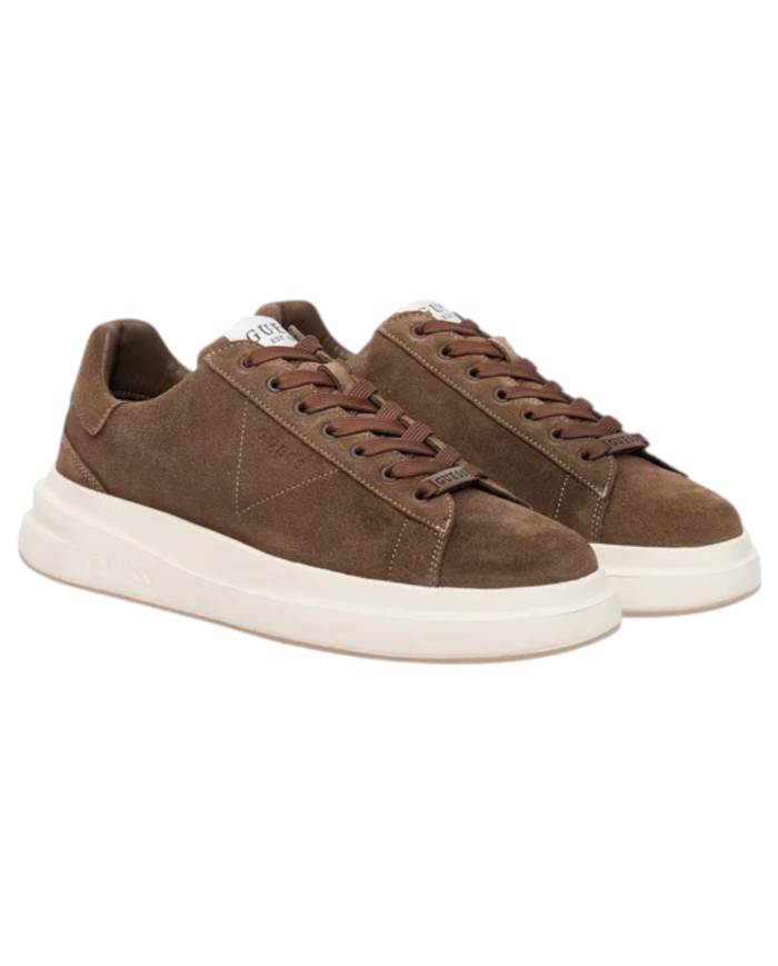 Sneakers Guess Uomo Elba Guess Logo Suede Brown