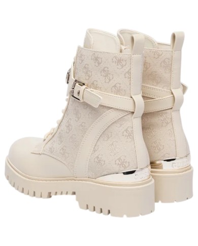Anfibio Guess Donna Olanna 2 4 G Logo Nylon Leather Beige