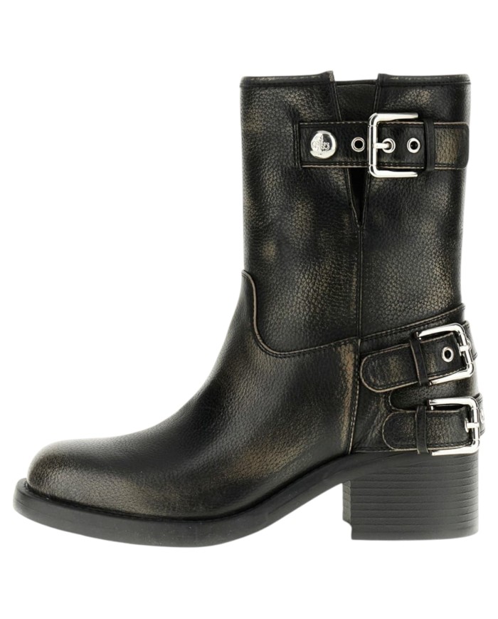 Stivaletto Guess Donna Matley 2 Con Tacco Leather Black Taupe