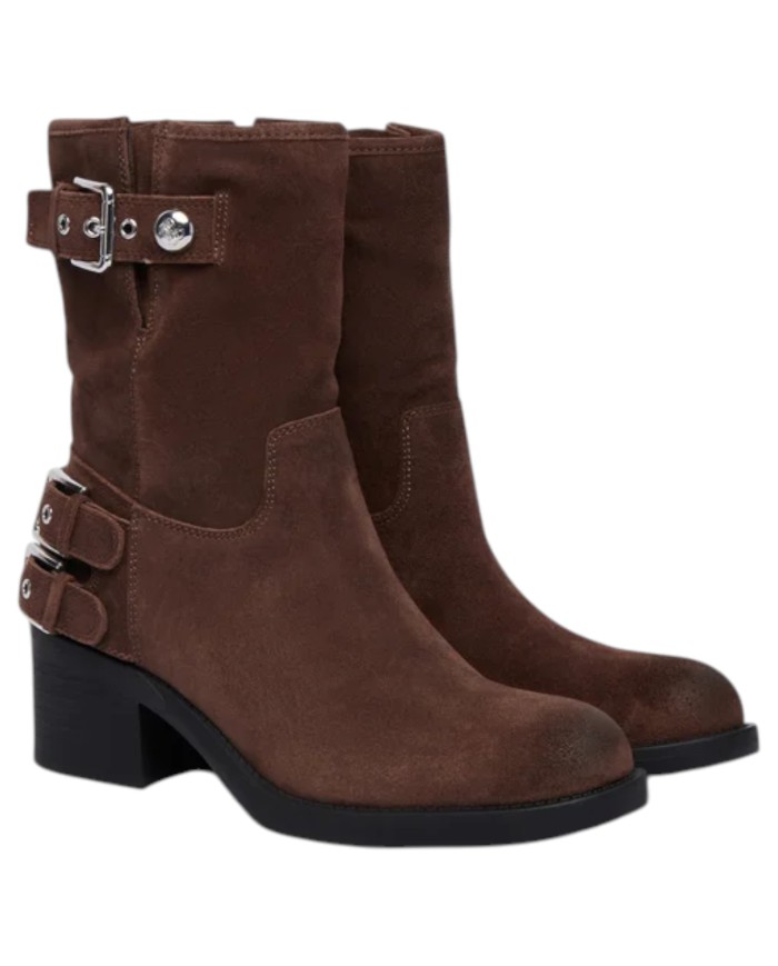 Stivaletto Guess Donna Matley Con Tacco Suede Brown