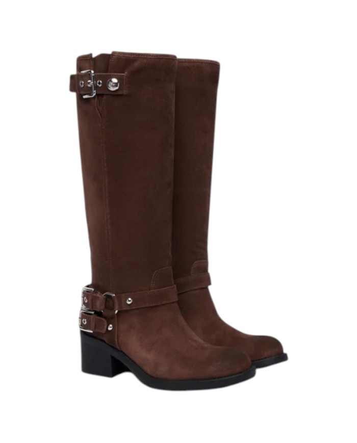 Stivale Guess Donna Matley Con Tacco Suede Brown