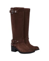 Stivale Guess Donna Matley Con Tacco Suede Brown