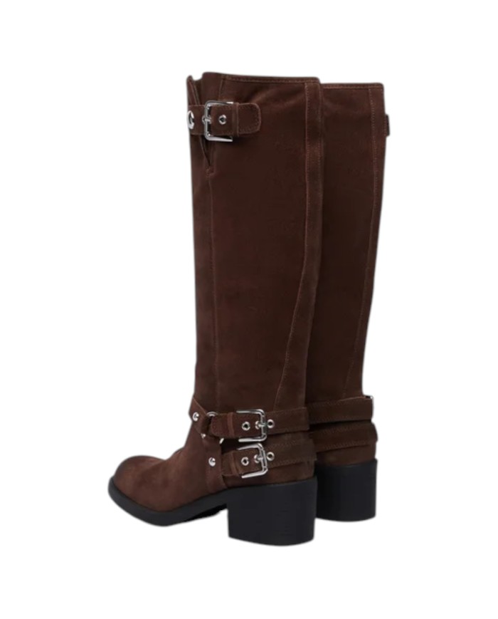 Stivale Guess Donna Matley Con Tacco Suede Brown