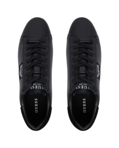 Sneakers Guess Uomo Elban Triangle Logo Suede Leather Black