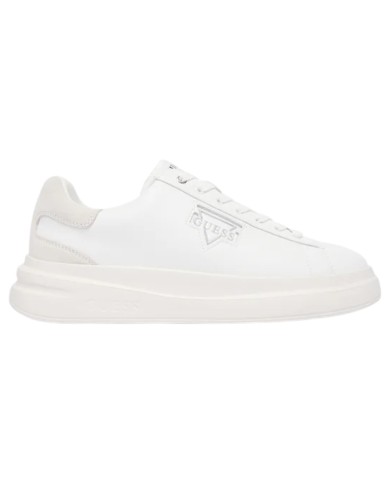 Sneakers Guess Uomo Elban Triangle Logo Suede Leather White