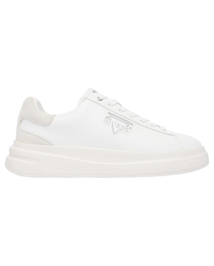 Sneakers Guess Uomo Elban Triangle Logo Suede Leather White
