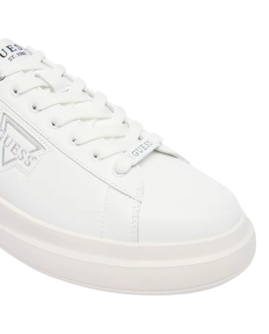 Sneakers Guess Uomo Elban Triangle Logo Suede Leather White