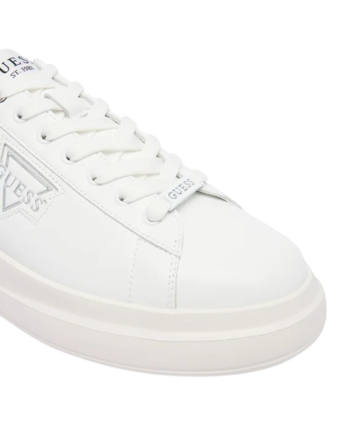 Sneakers Guess Uomo Elban Triangle Logo Suede Leather White