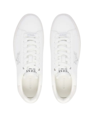 Sneakers Guess Uomo Elban Triangle Logo Suede Leather White