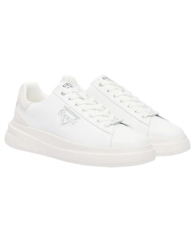 Sneakers Guess Uomo Elban Triangle Logo Suede Leather White