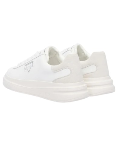 Sneakers Guess Uomo Elban Triangle Logo Suede Leather White
