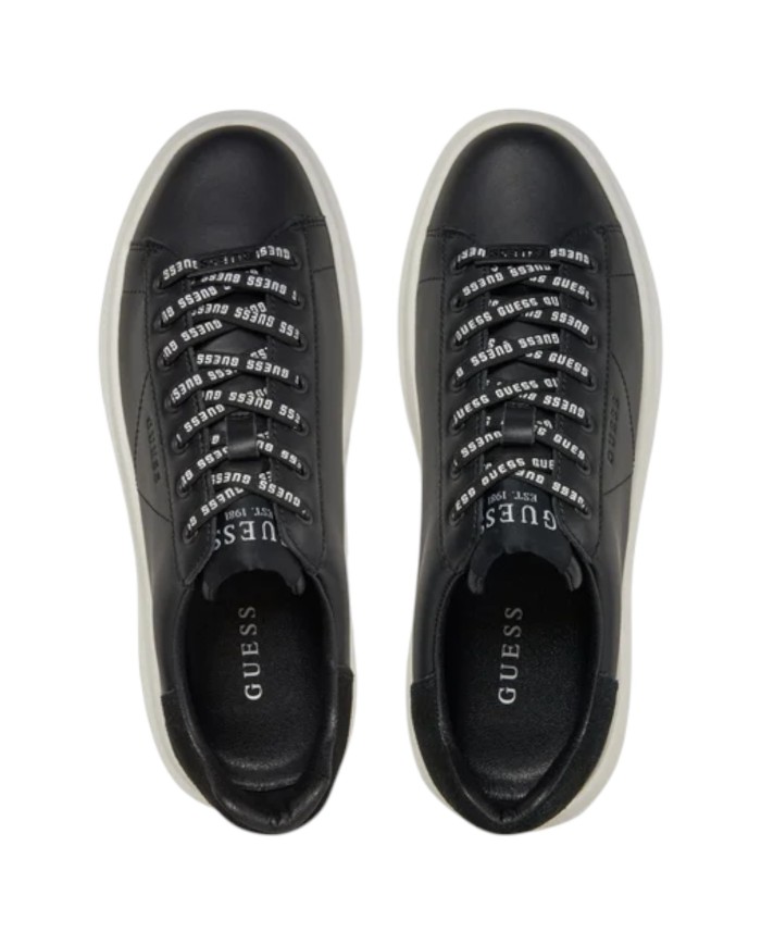Sneakers Uomo Guess Elba Patch Logo Leather Black