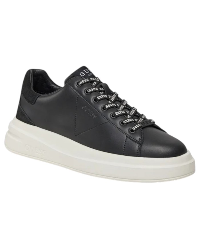 Sneakers Uomo Guess Elba Patch Logo Leather Black