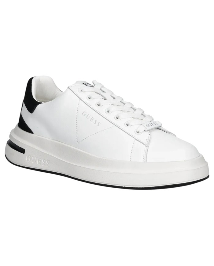 Sneakers Uomo Guess Elba Patch Logo Leather White Black
