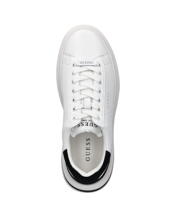 Sneakers Uomo Guess Elba Patch Logo Leather White Black