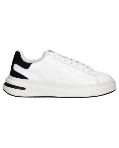Sneakers Uomo Guess Elba Patch Logo Leather White Black