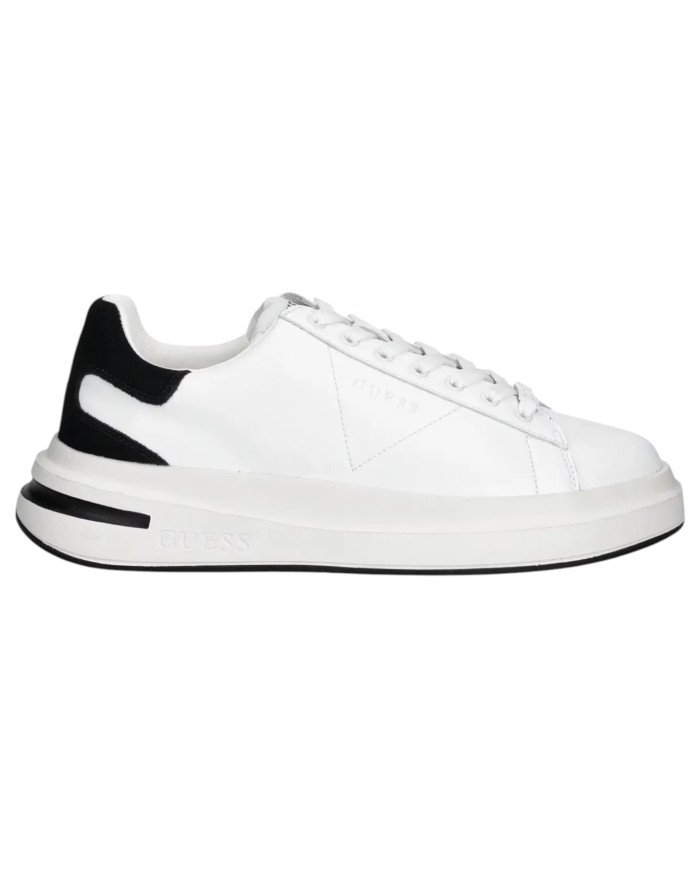 Sneakers Uomo Guess Elba Patch Logo Leather White Black