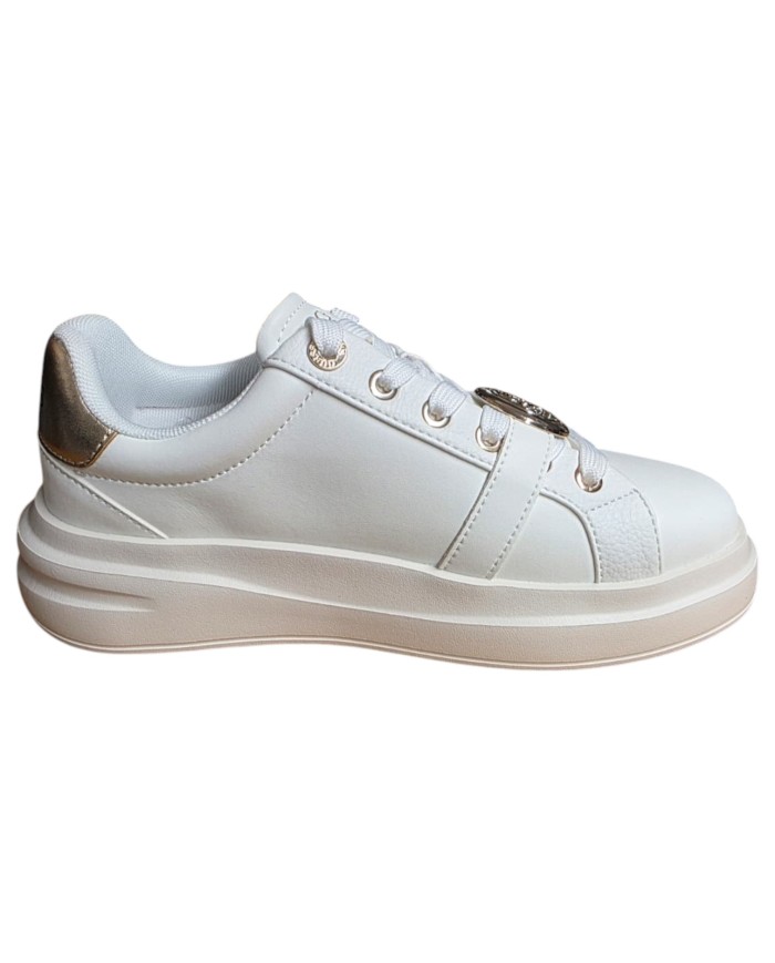 Sneakers Donna Guess Erizo 4 G Logo Leather White Platinum
