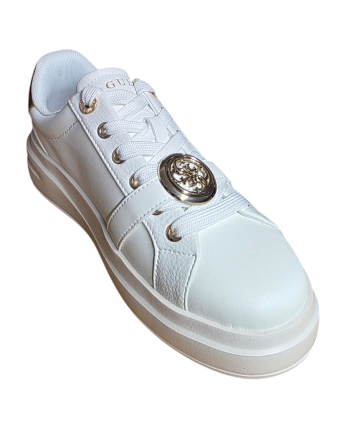 Sneakers Donna Guess Erizo 4 G Logo Leather White Platinum