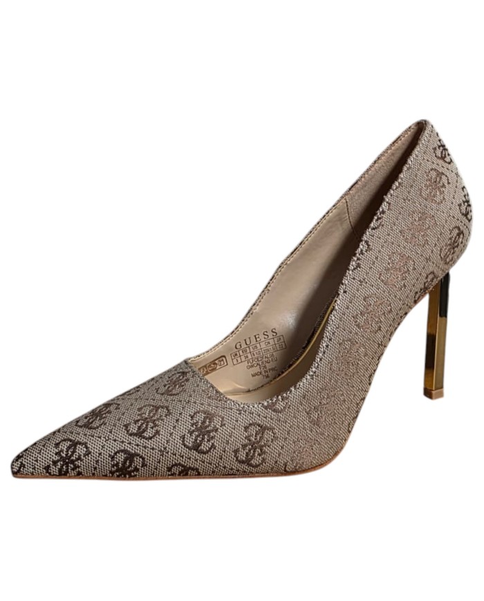 Decolleté Donna Guess Calien 2 4 G Logo Cotton Beige
