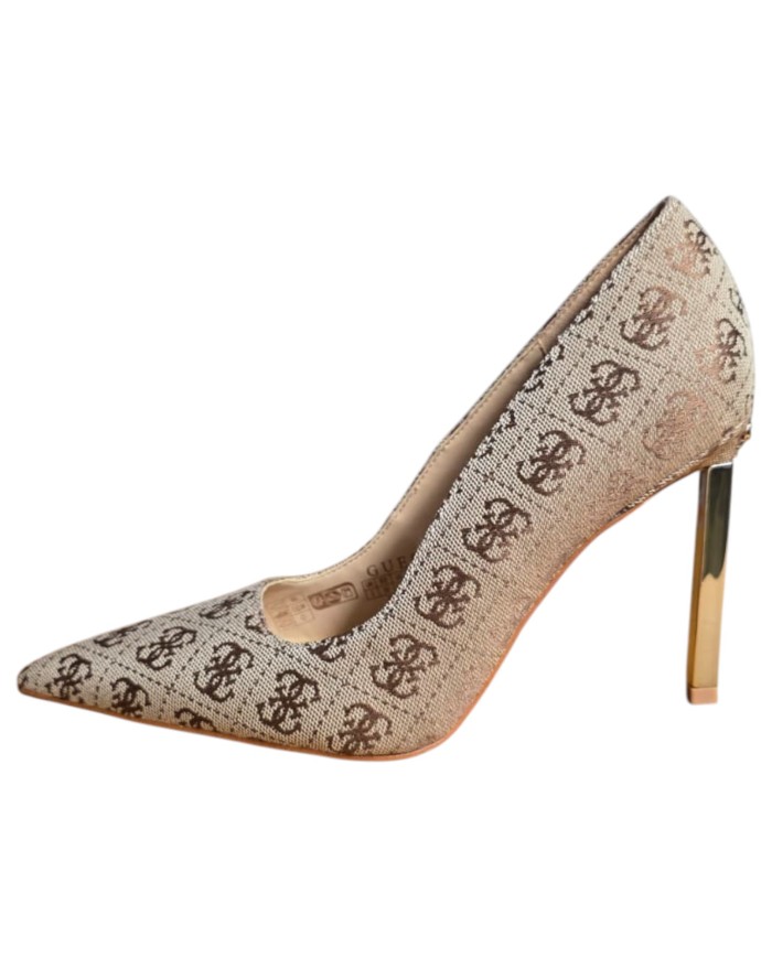 Decolleté Donna Guess Calien 2 4 G Logo Cotton Beige
