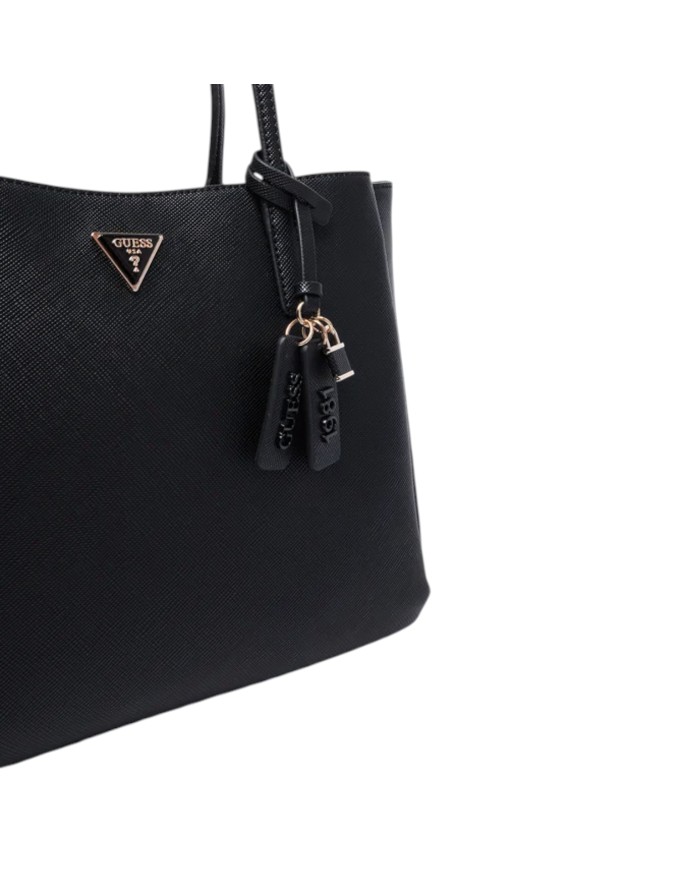 Shopper Donna Guess Noelle Saffiano Leather Black
