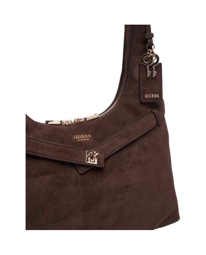 Shopper Donna Guess Ella Hobo Suede Espresso Brown