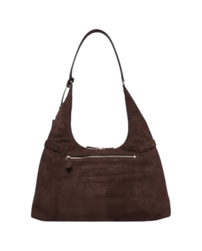 Shopper Donna Guess Ella Hobo Suede Espresso Brown