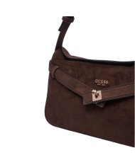 Borsa A Spalla Donna Guess Ella Shoulder Bag Suede Espresso Brown